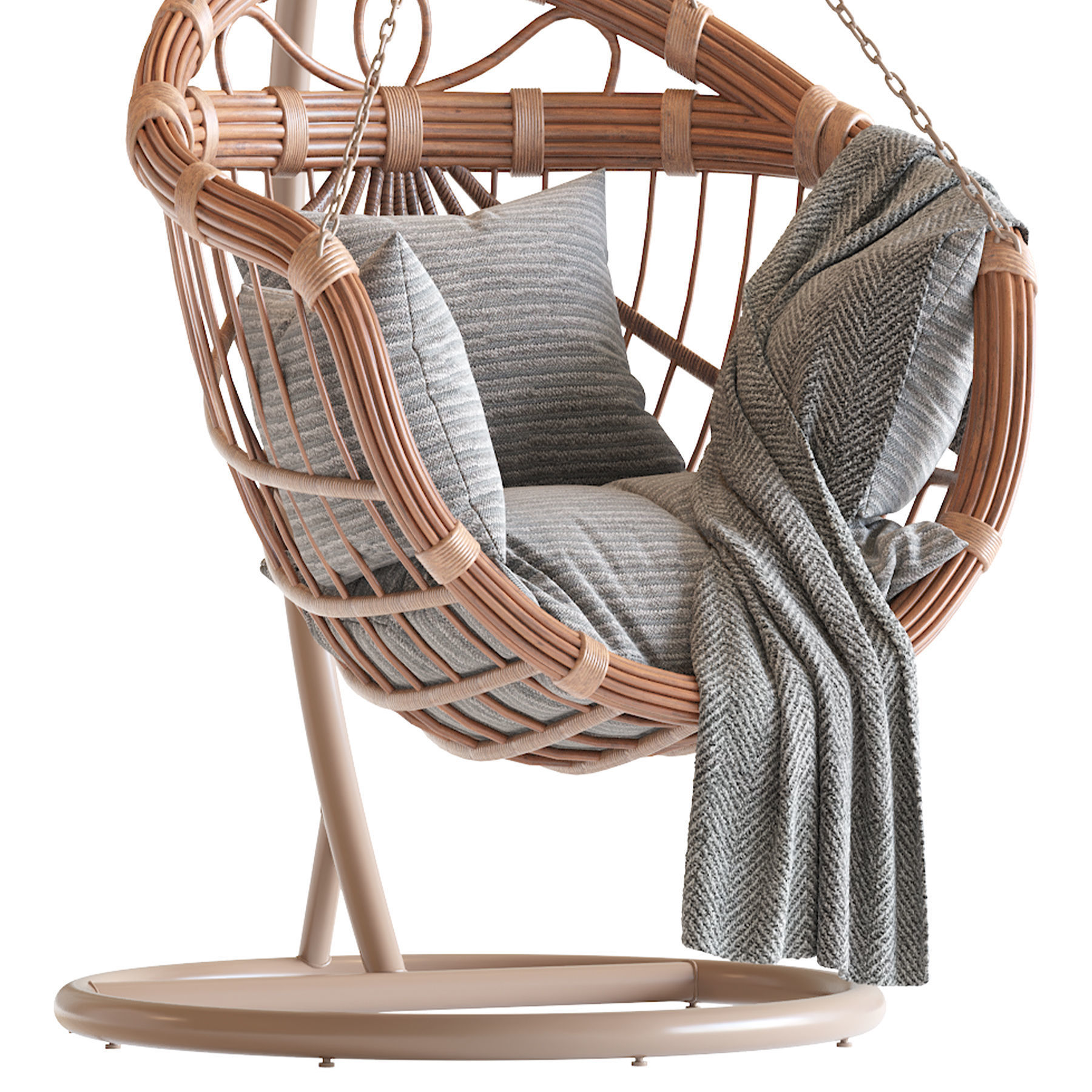 Hanging swing chair 3D model_10