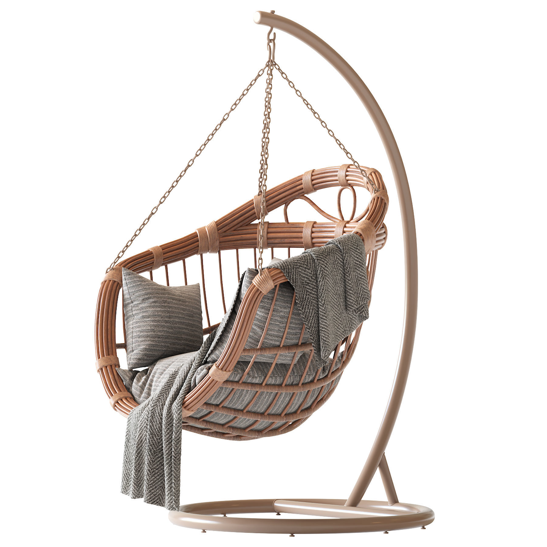 Hanging swing chair 3D model_2