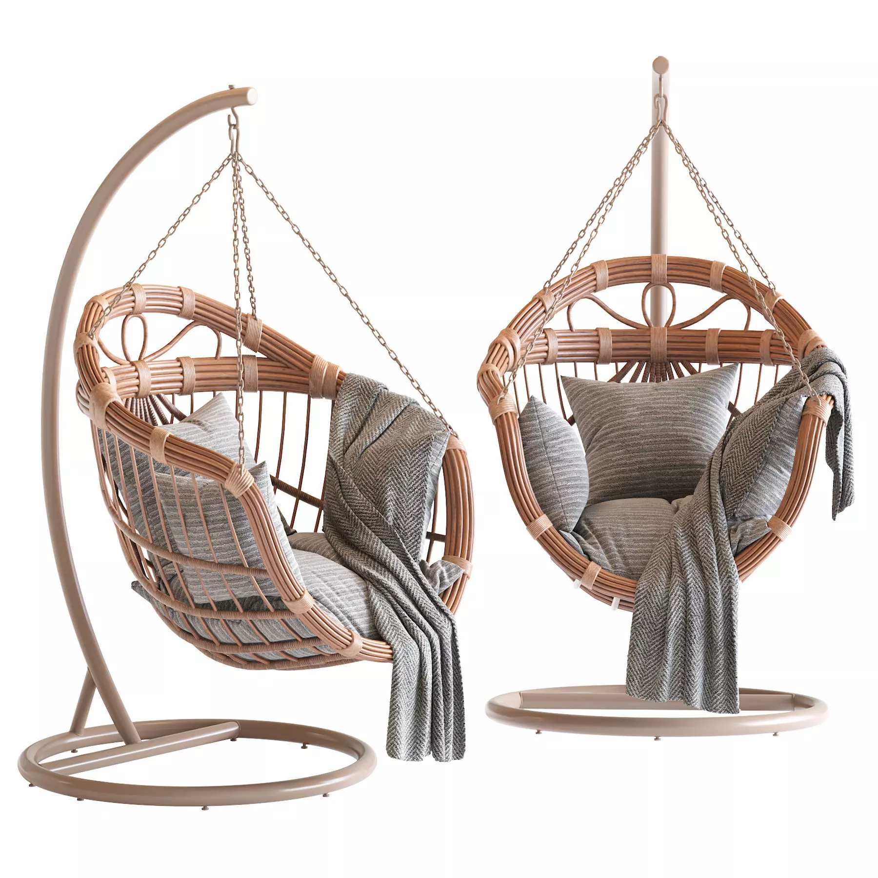 Hanging swing chair 3D model_0