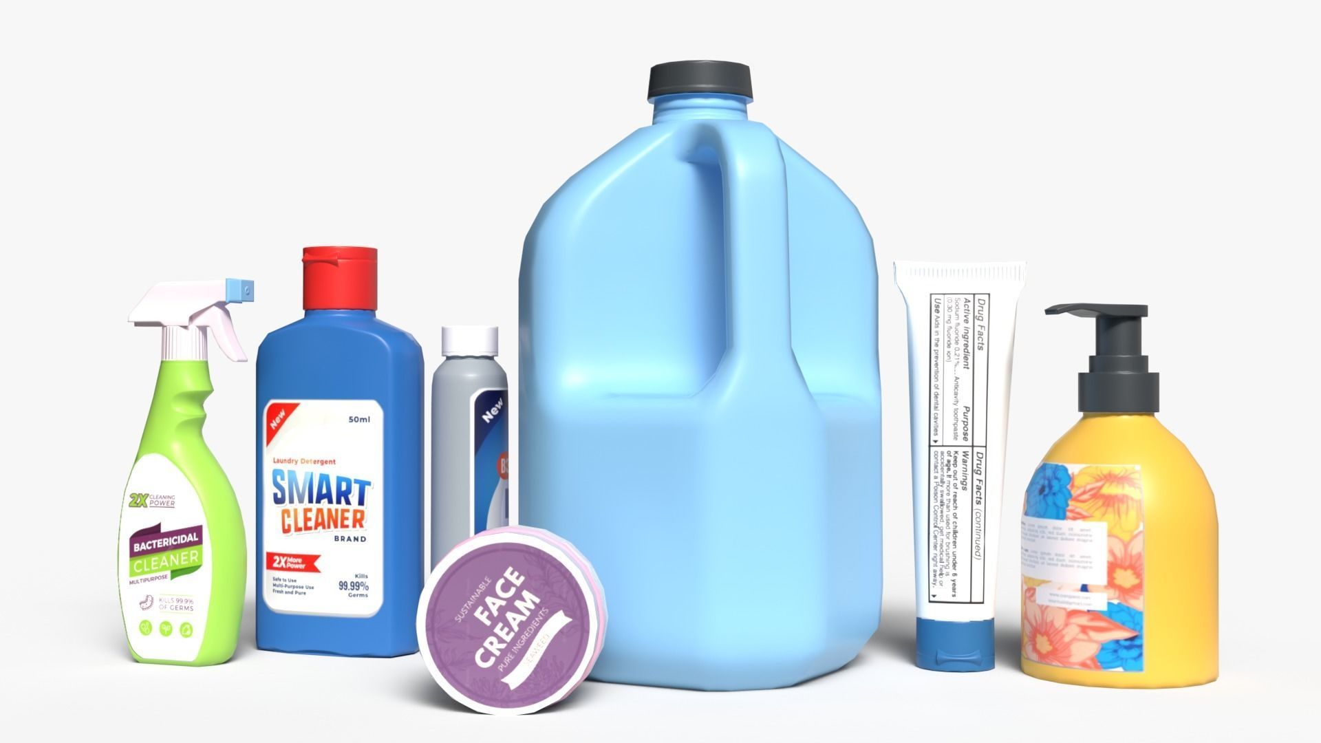 Household Chemicals Low-poly 3D model_1