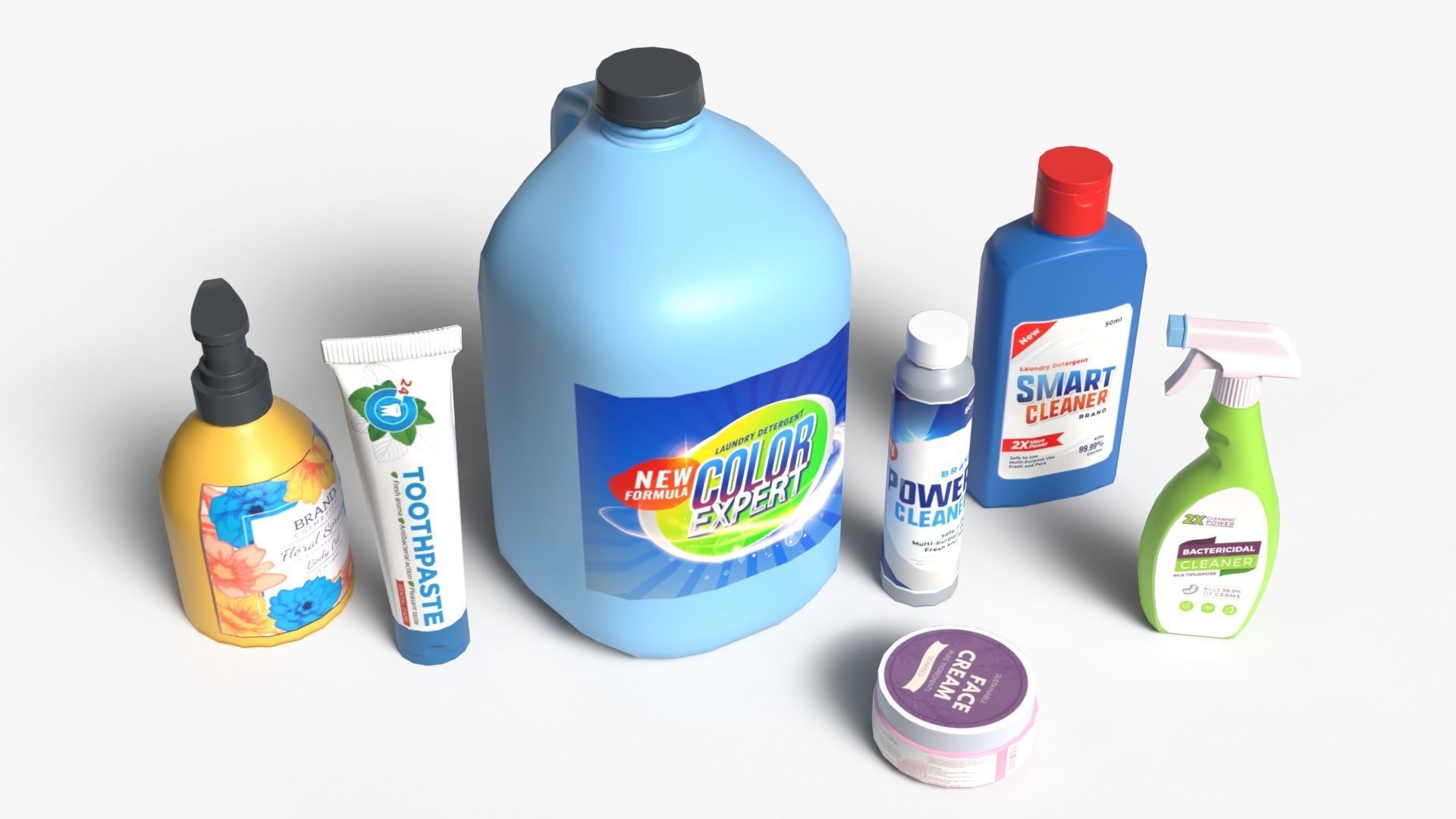 Household Chemicals Low-poly 3D model_2