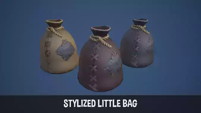 Stylized Little Bag Low-poly 3D model