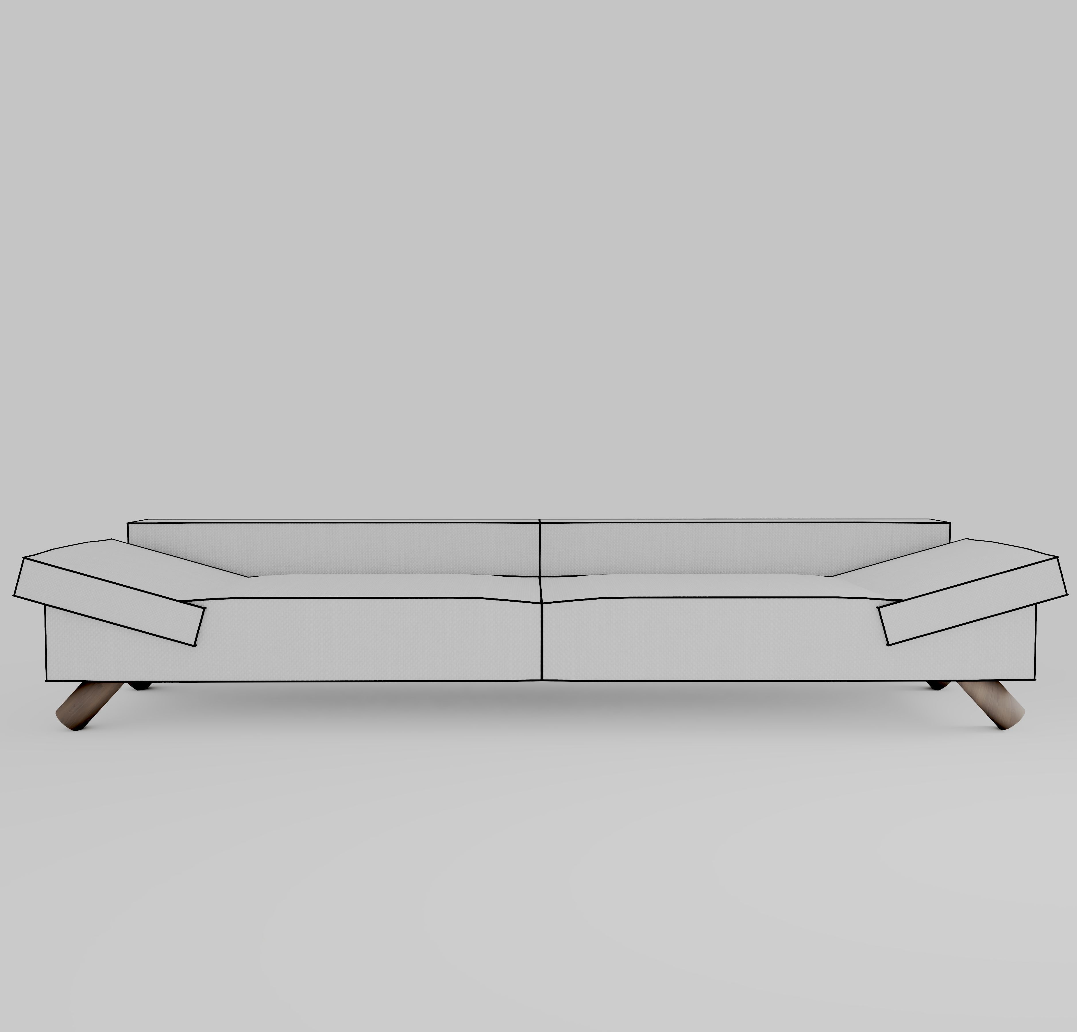 Modern sofa Low-poly 3D model_1