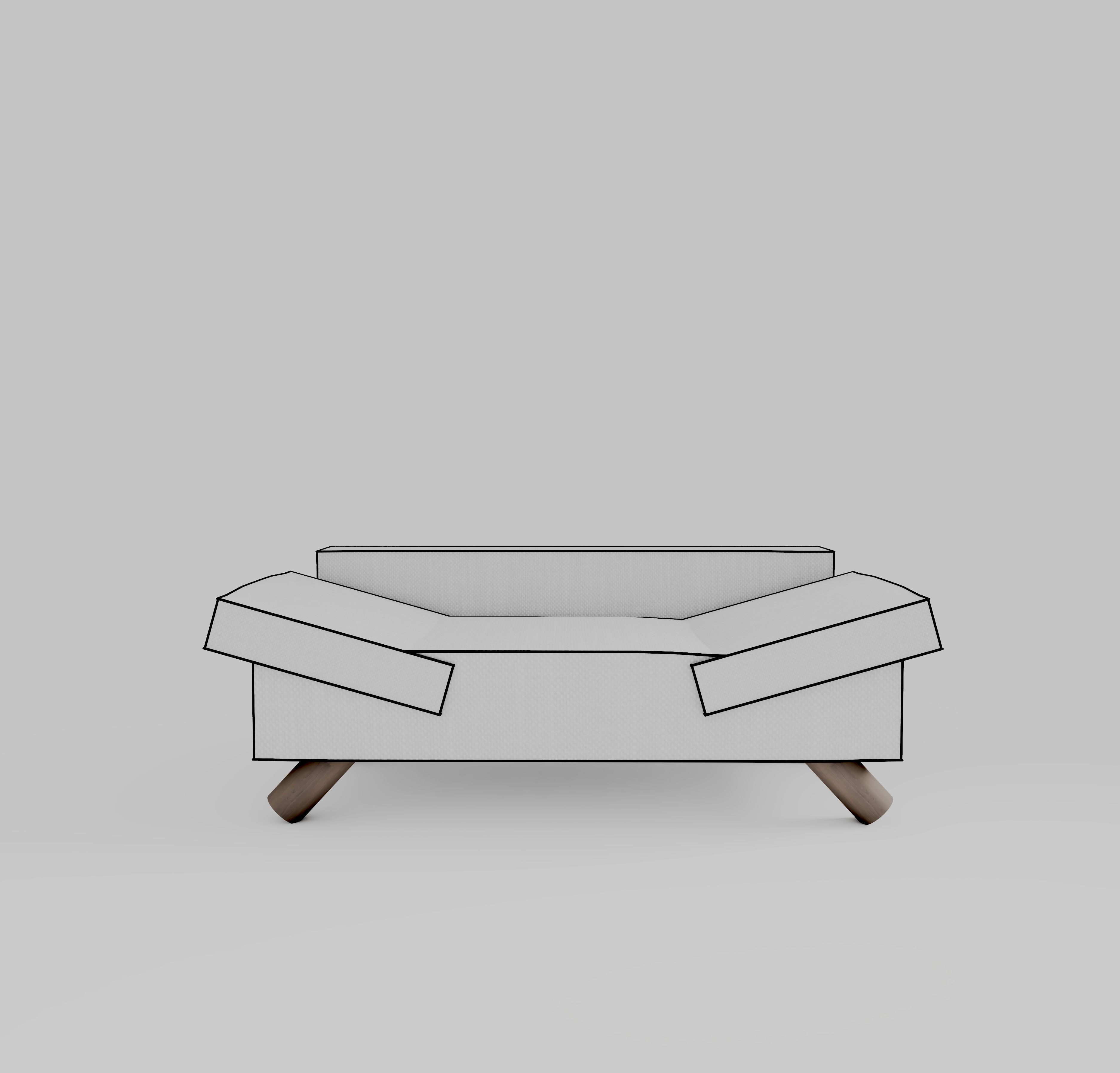 Modern sofa Low-poly 3D model_2