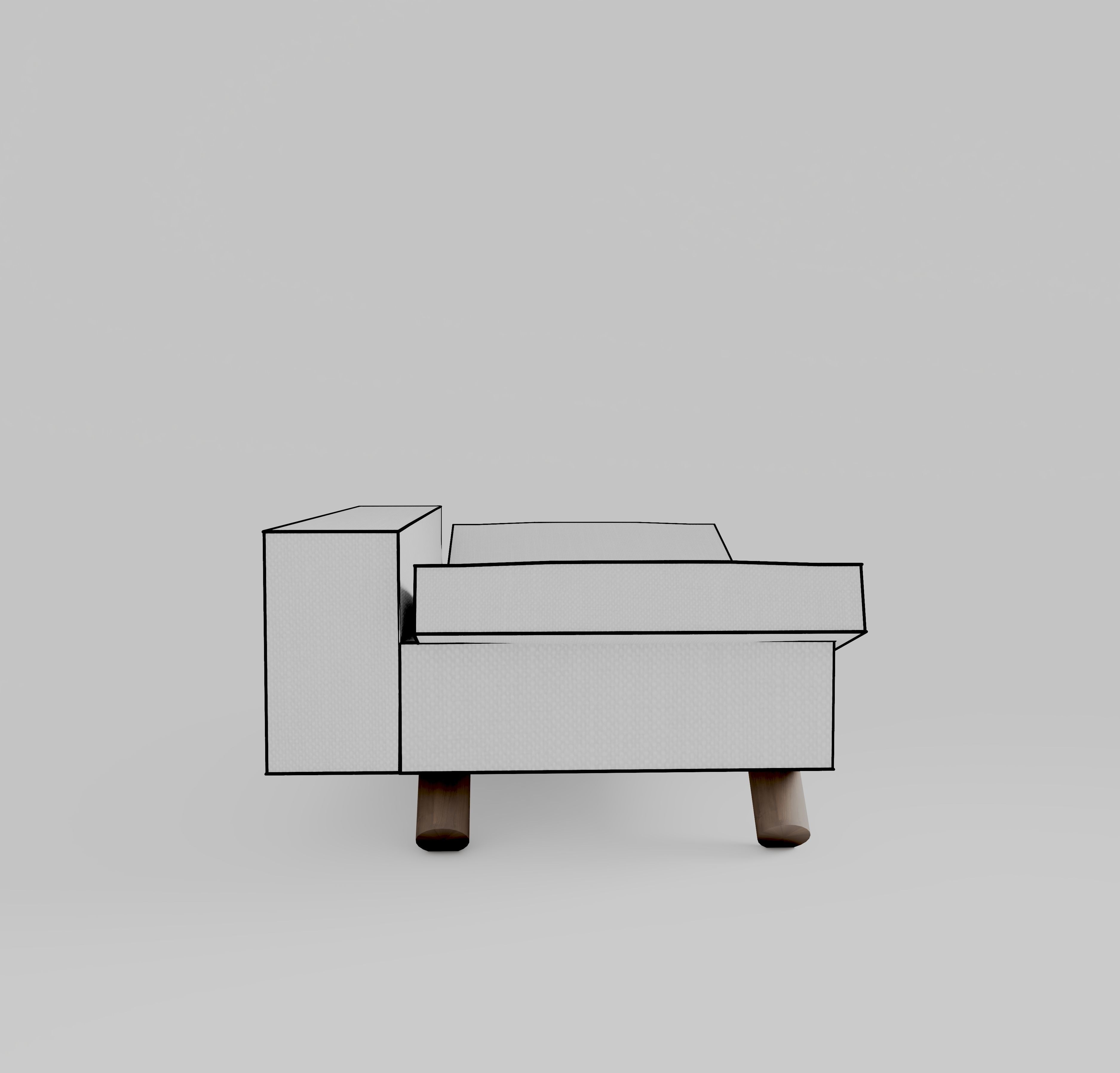 Modern sofa Low-poly 3D model_3