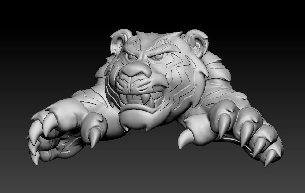 Tiger Pendant 3D print model_1
