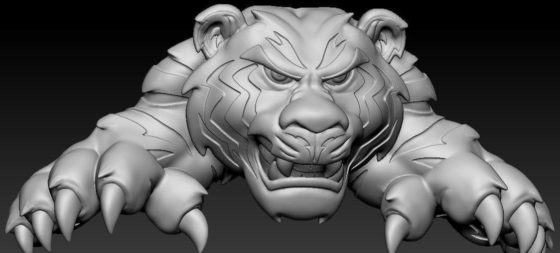 Tiger Pendant 3D print model_4