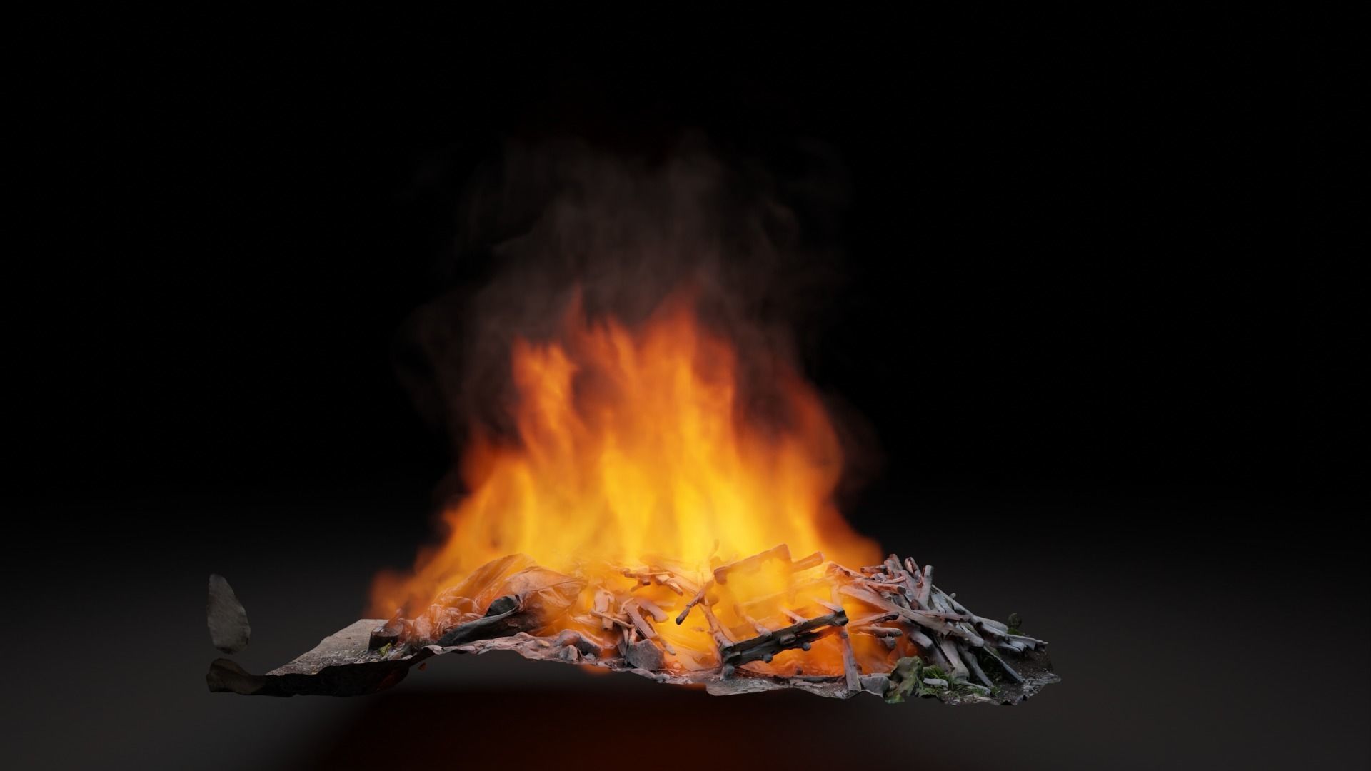 Burning garbage pile vdb 3D model_5