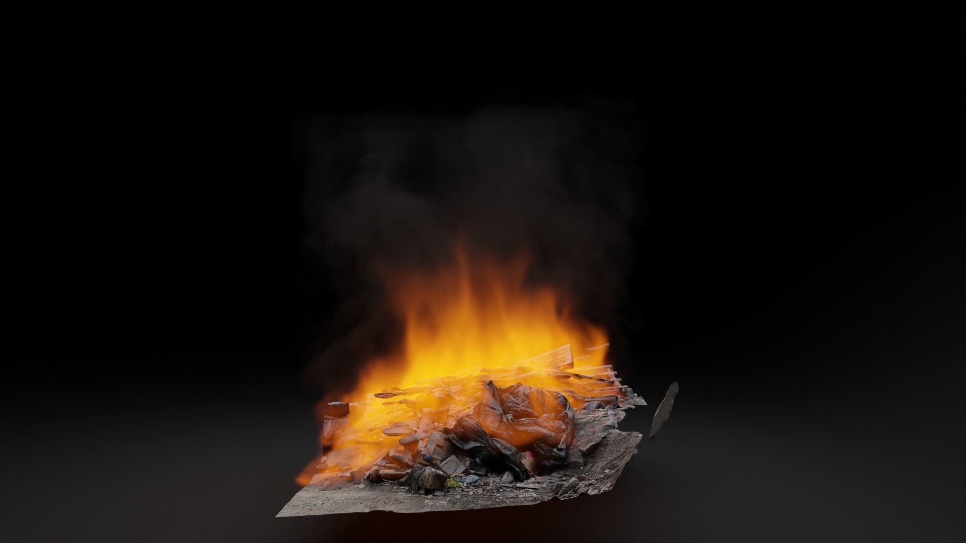 Burning garbage pile vdb 3D model_8