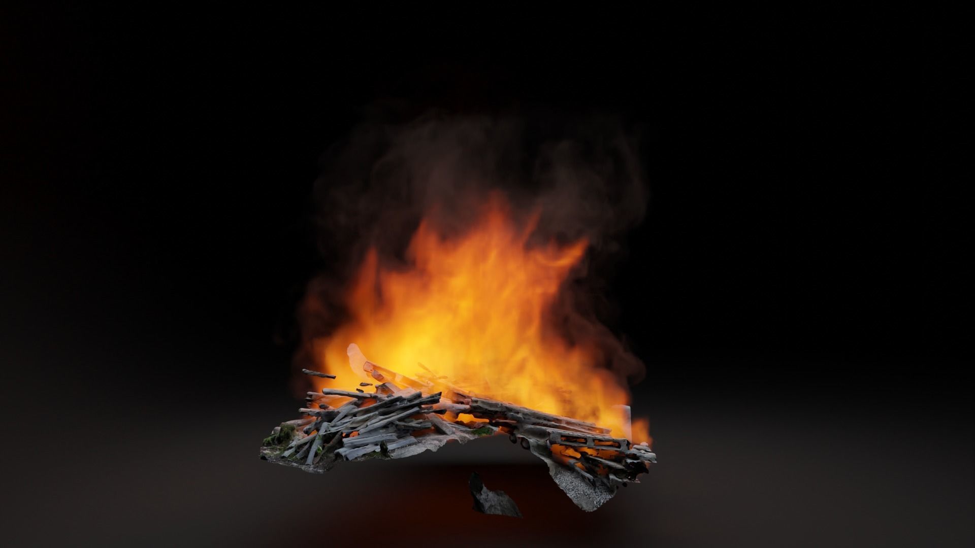Burning garbage pile vdb 3D model_4