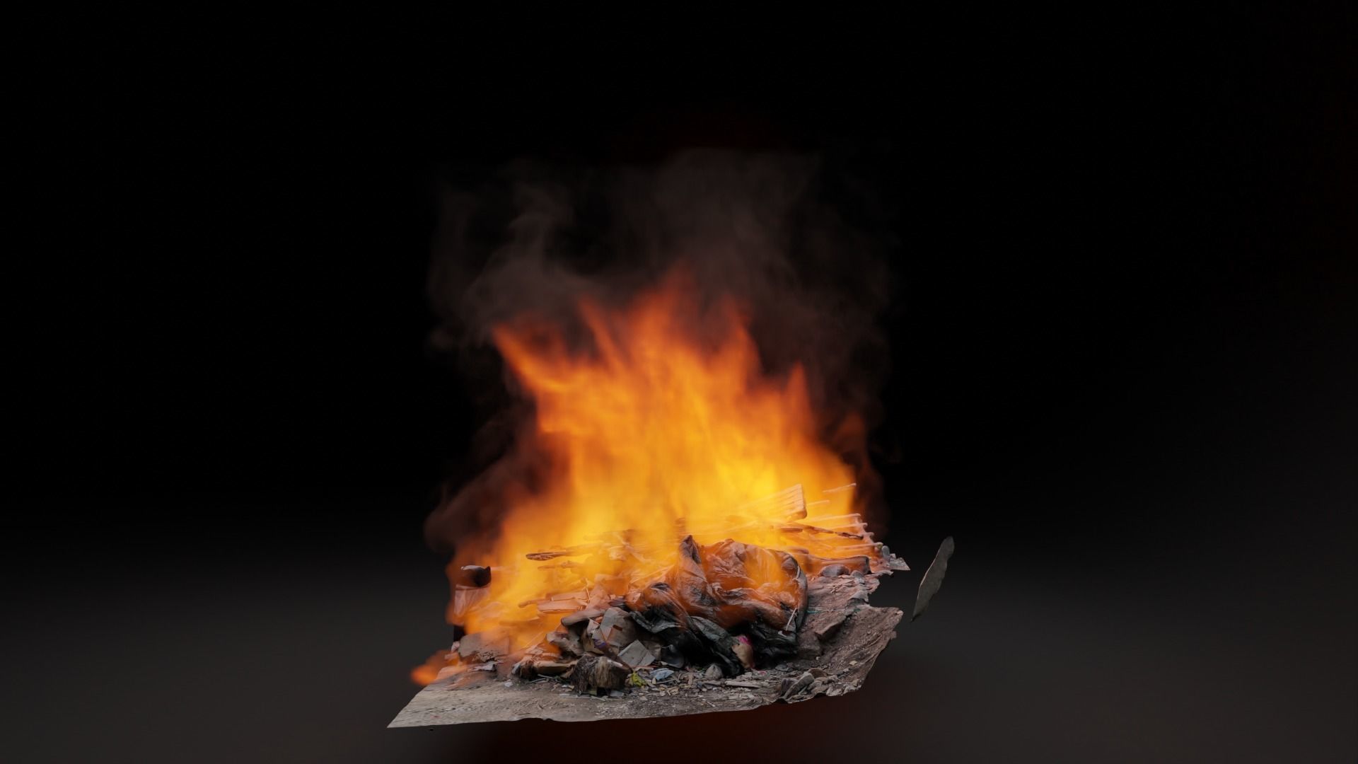 Burning garbage pile vdb 3D model_3