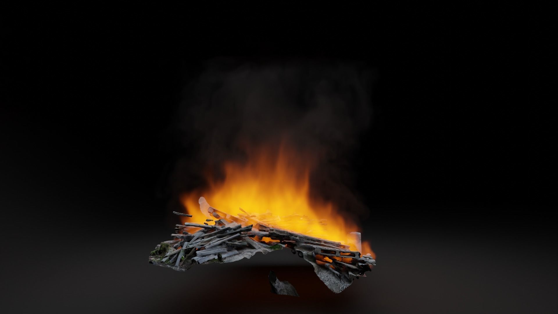 Burning garbage pile vdb 3D model_9