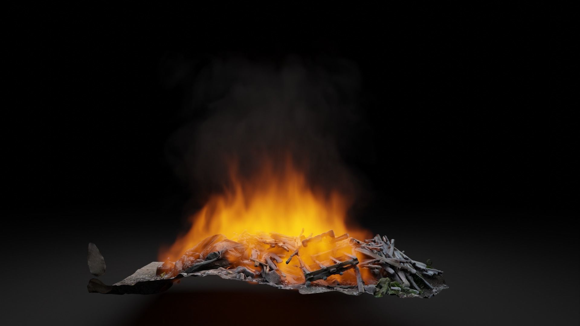 Burning garbage pile vdb 3D model_10