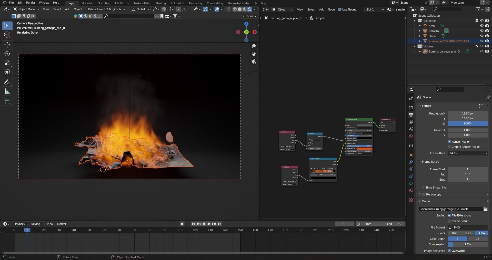 Burning garbage pile vdb 3D model_13