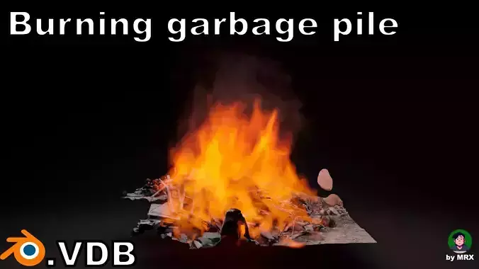 Burning garbage pile vdb 3D model Burning garbage pile vdb 3D model