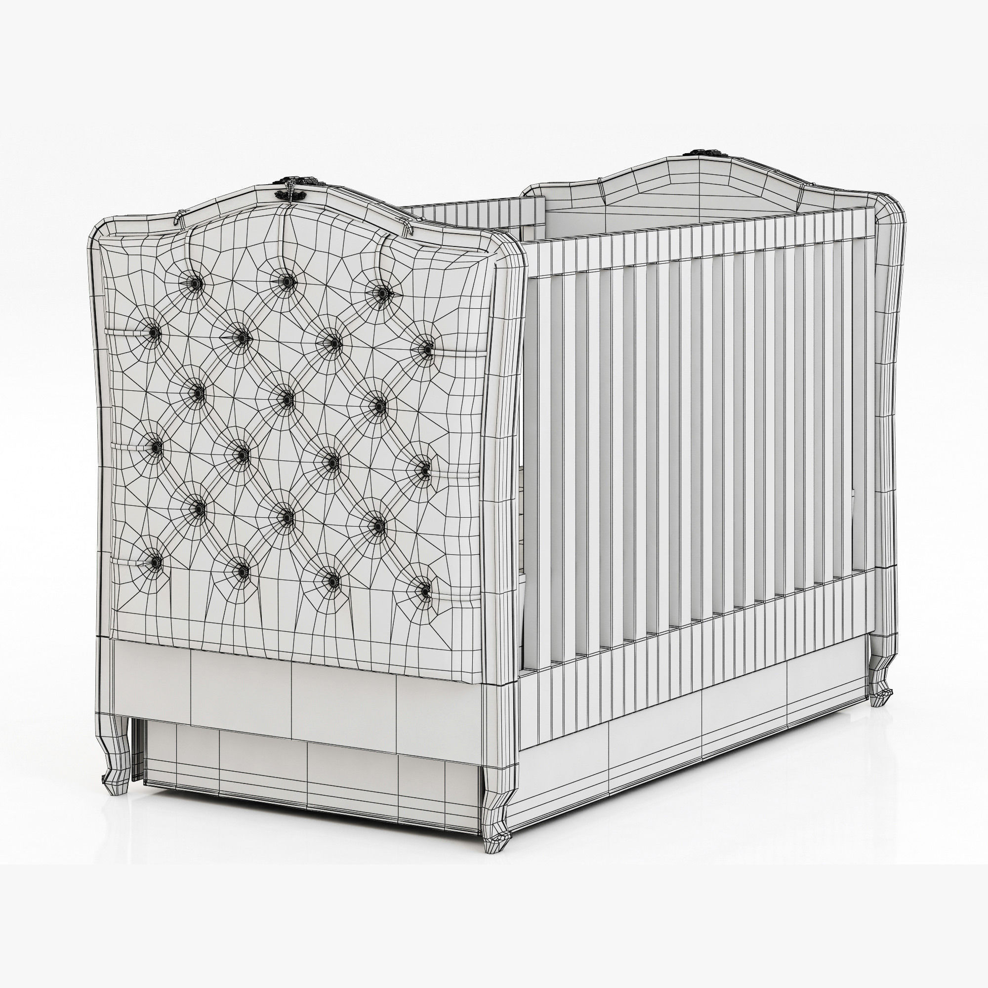 Restoration Hardware Colette Tufted Crib 3D model_6
