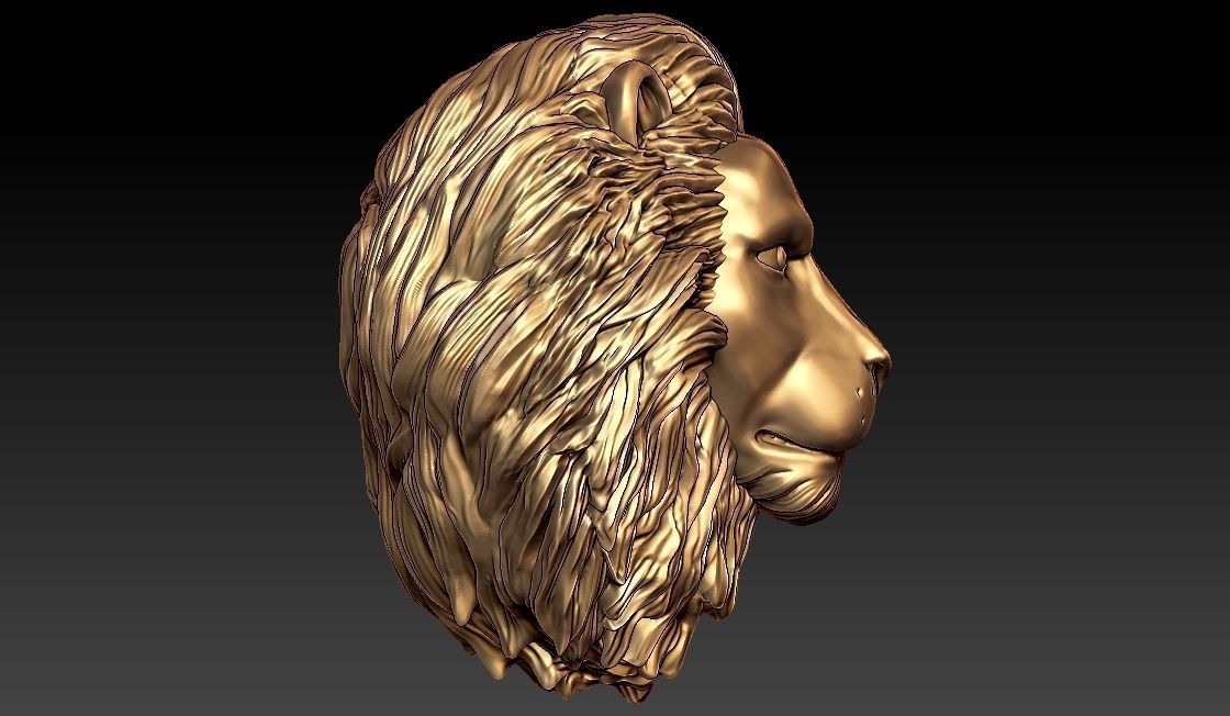 Lion Head 3D print model_3