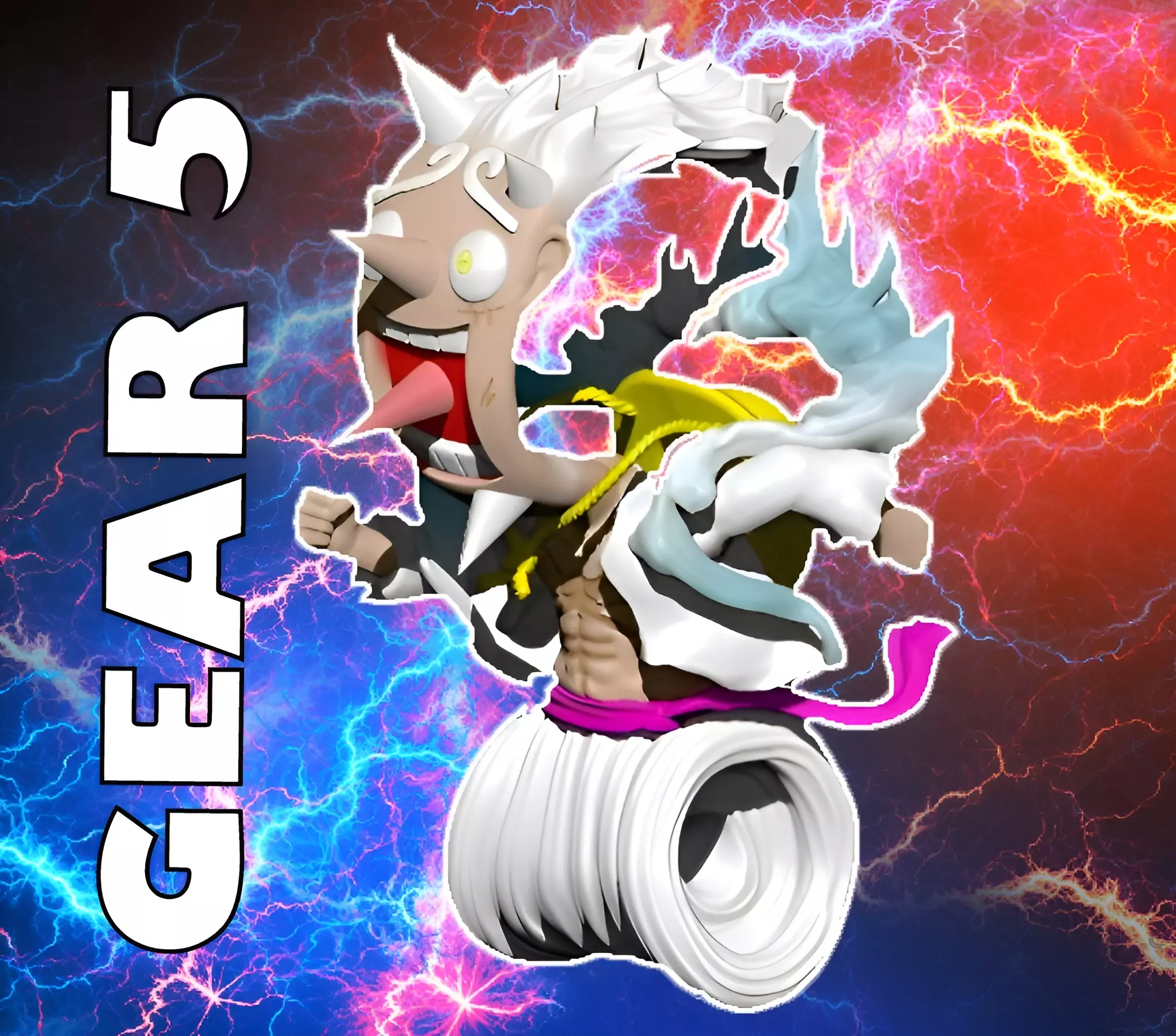 Luffy Nika Gear 5 - Onepiece - 3d model 3D print model_0