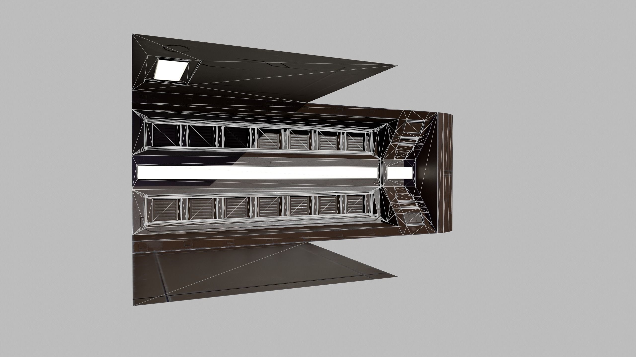 Sci-fi Modular Corridor Low-poly 3D model_8