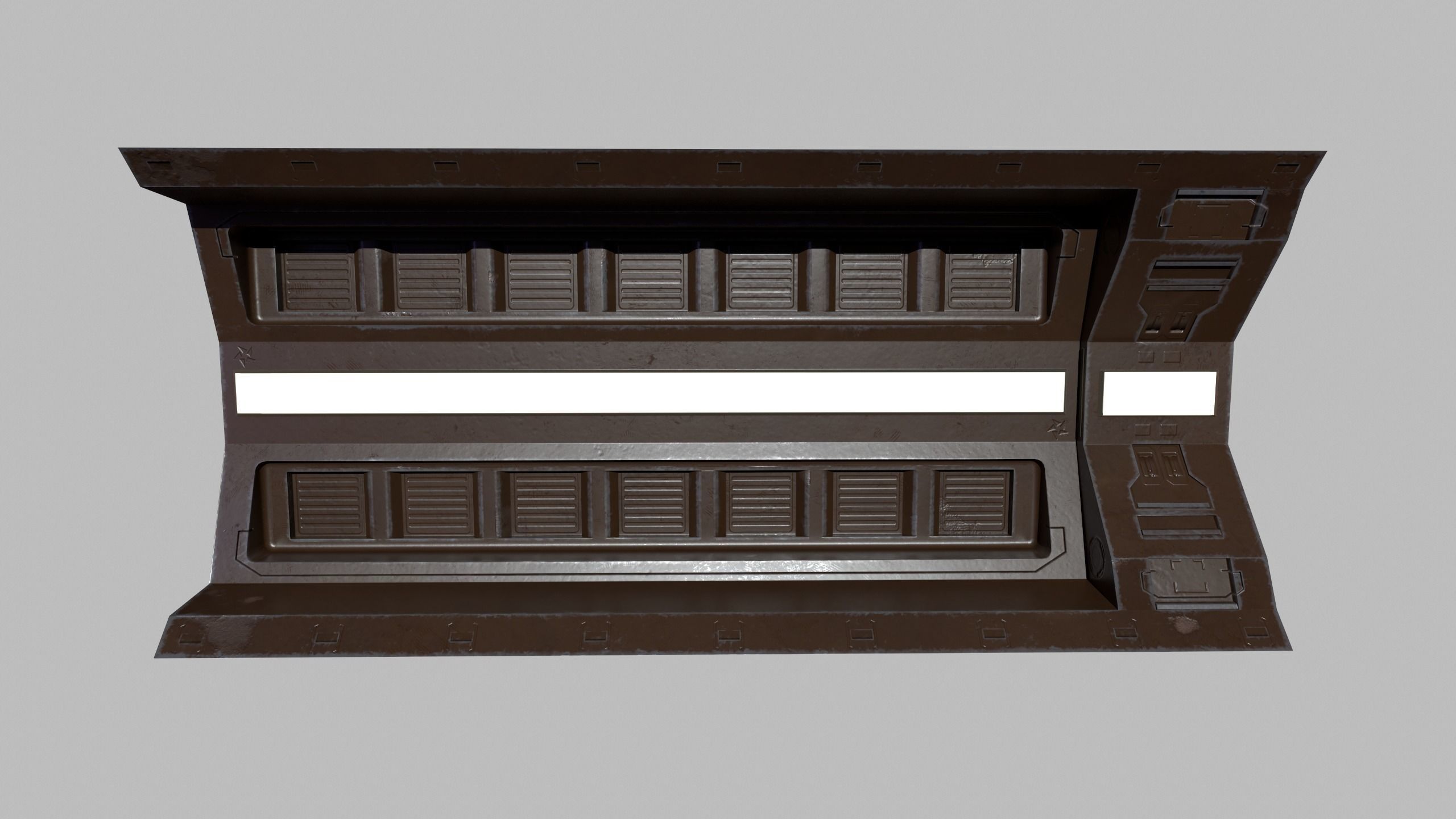 Sci-fi Modular Corridor Low-poly 3D model_3