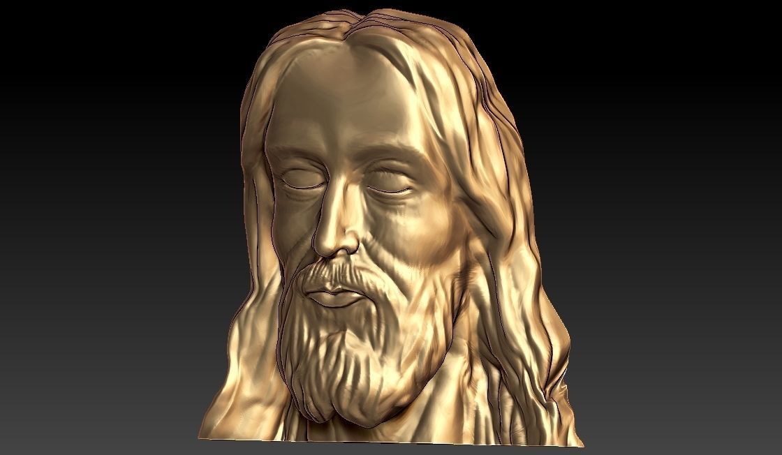 Jesus Head Pendant 3D print model_2