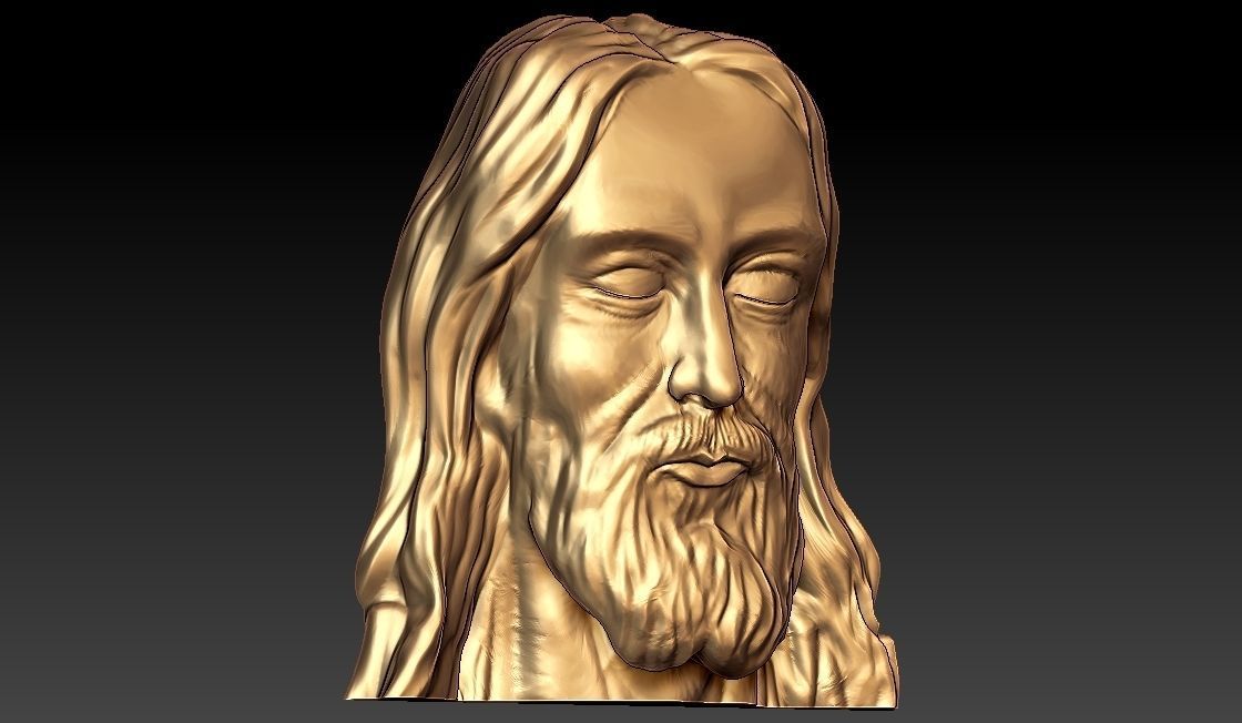 Jesus Head Pendant 3D print model_1