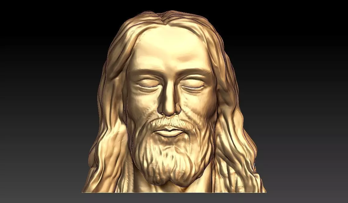 Jesus Head Pendant 3D print model_0