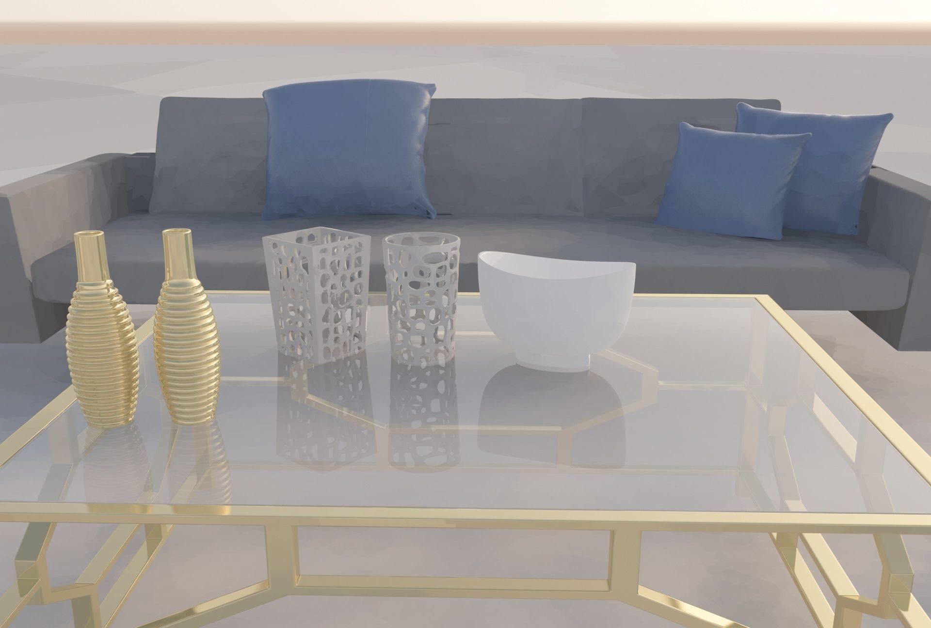 Sofa set 3D model_3