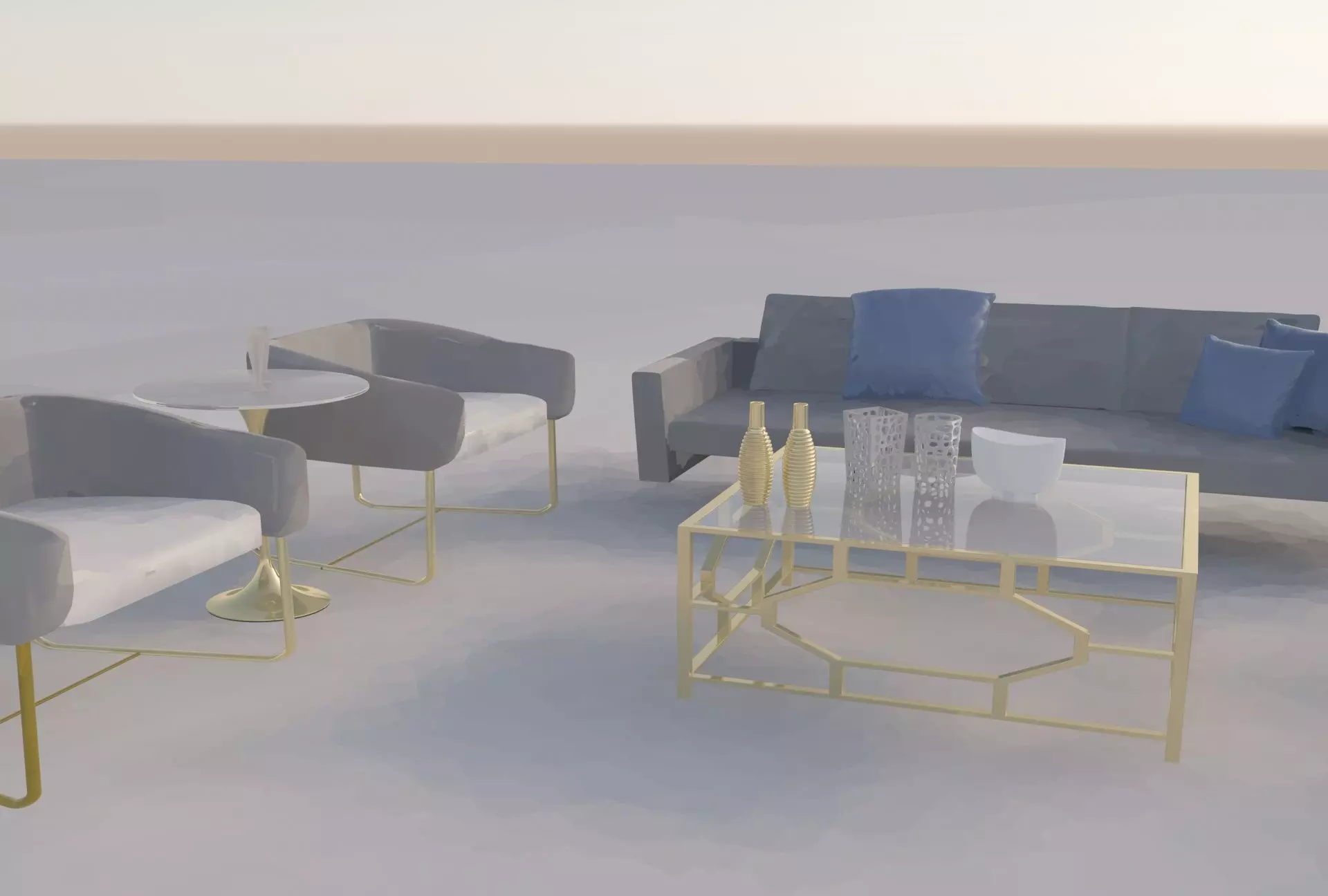 Sofa set 3D model_0