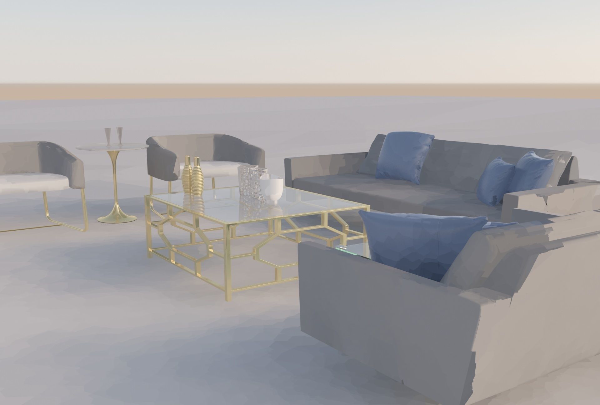Sofa set 3D model_5