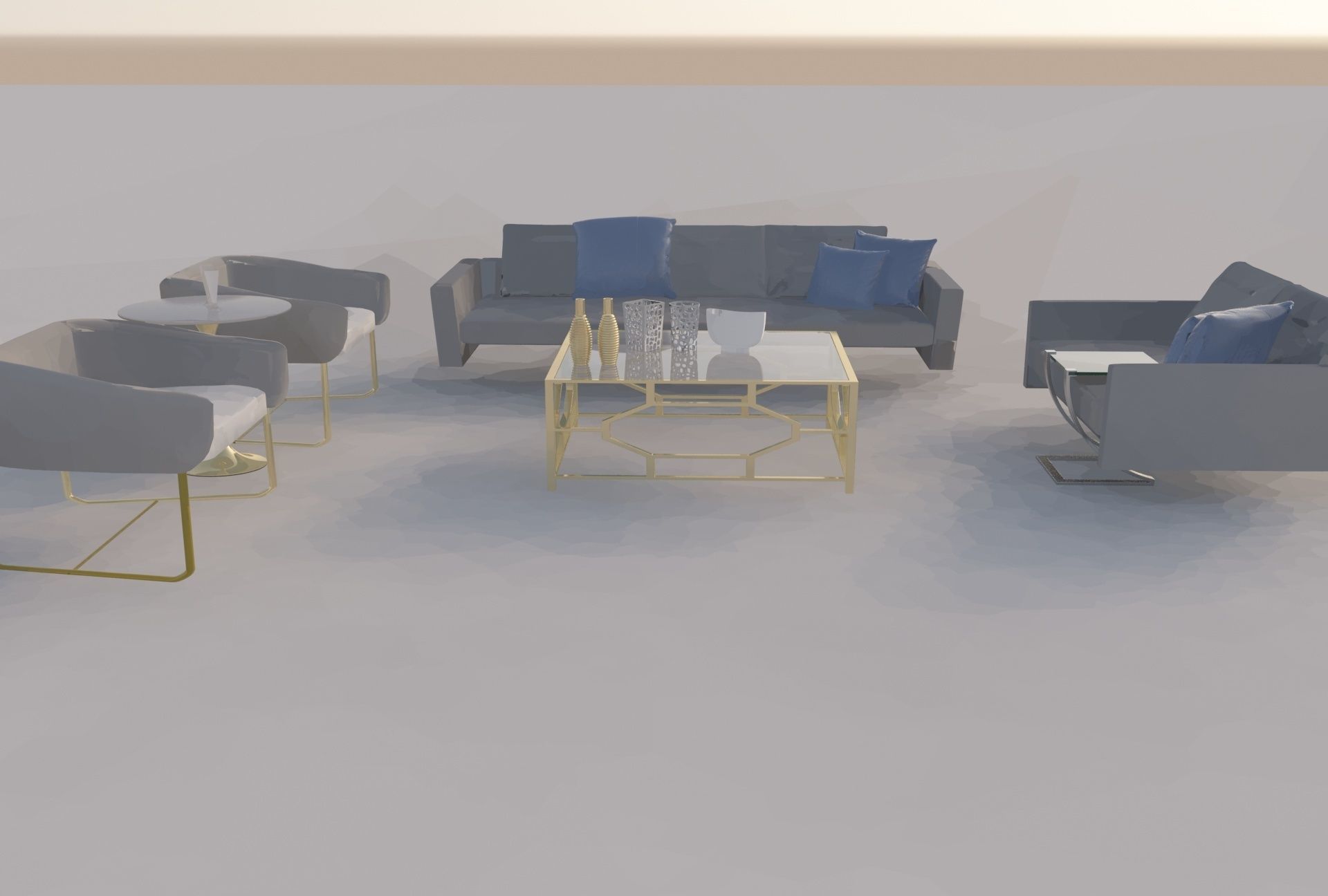 Sofa set 3D model_2