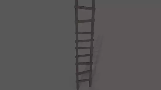 Haunted Wooden Stairs Low-Poly Horror Climbing Free low-poly 3D model