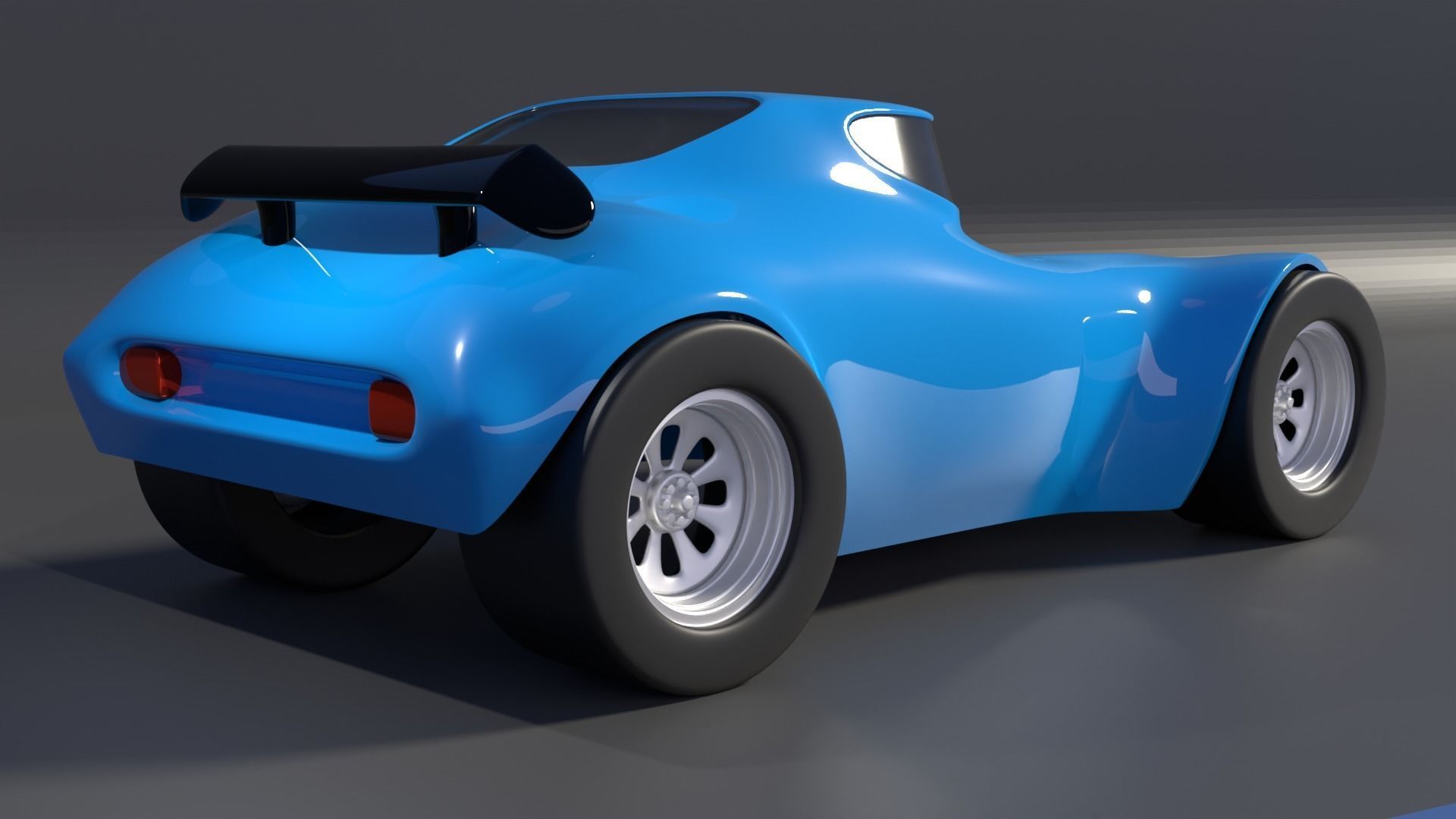 Cartoon Racing Car 3D model_1