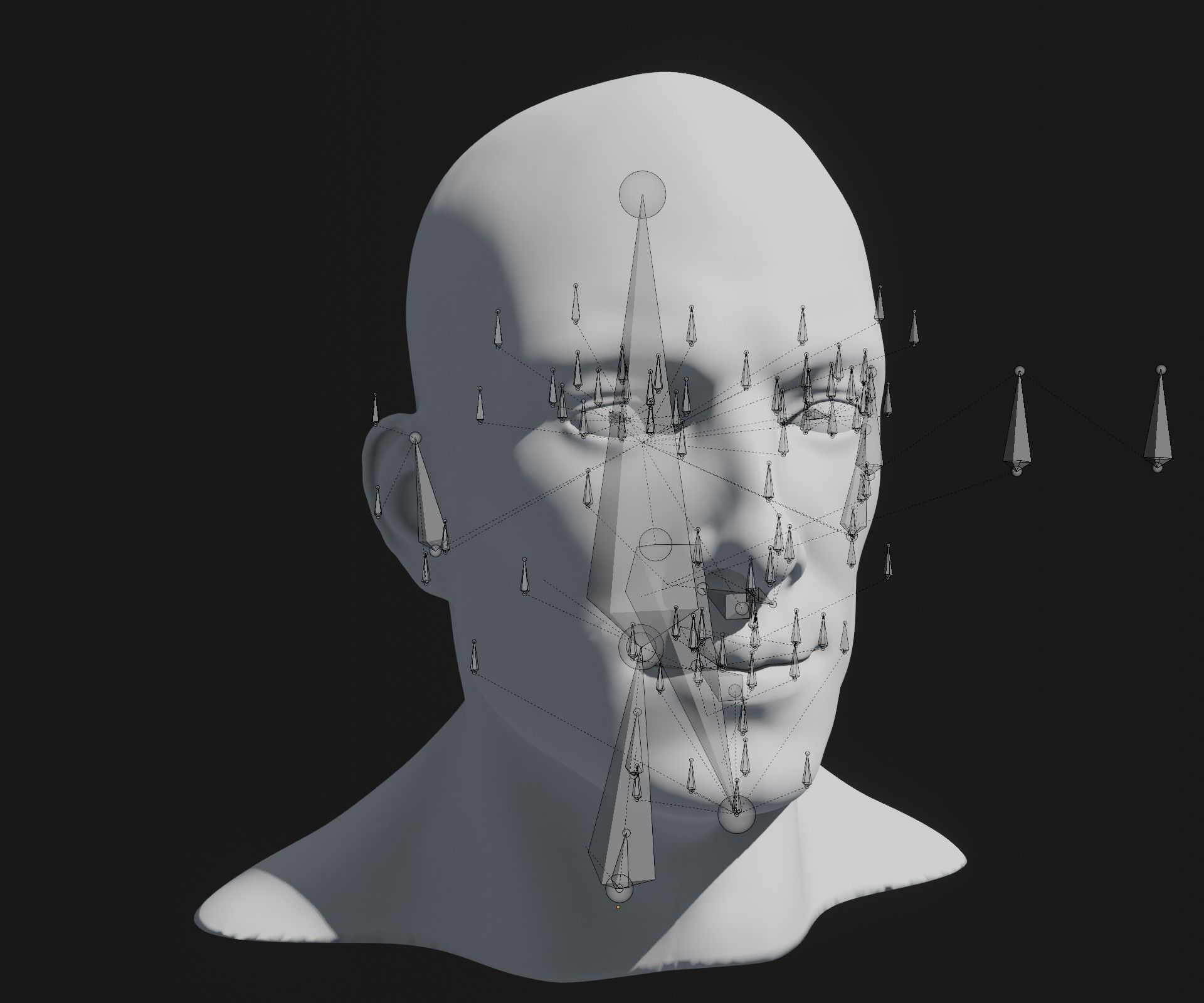 Male Female Head Base Mesh 3D Model Animated Facial Expressions Low-poly 3D model_42