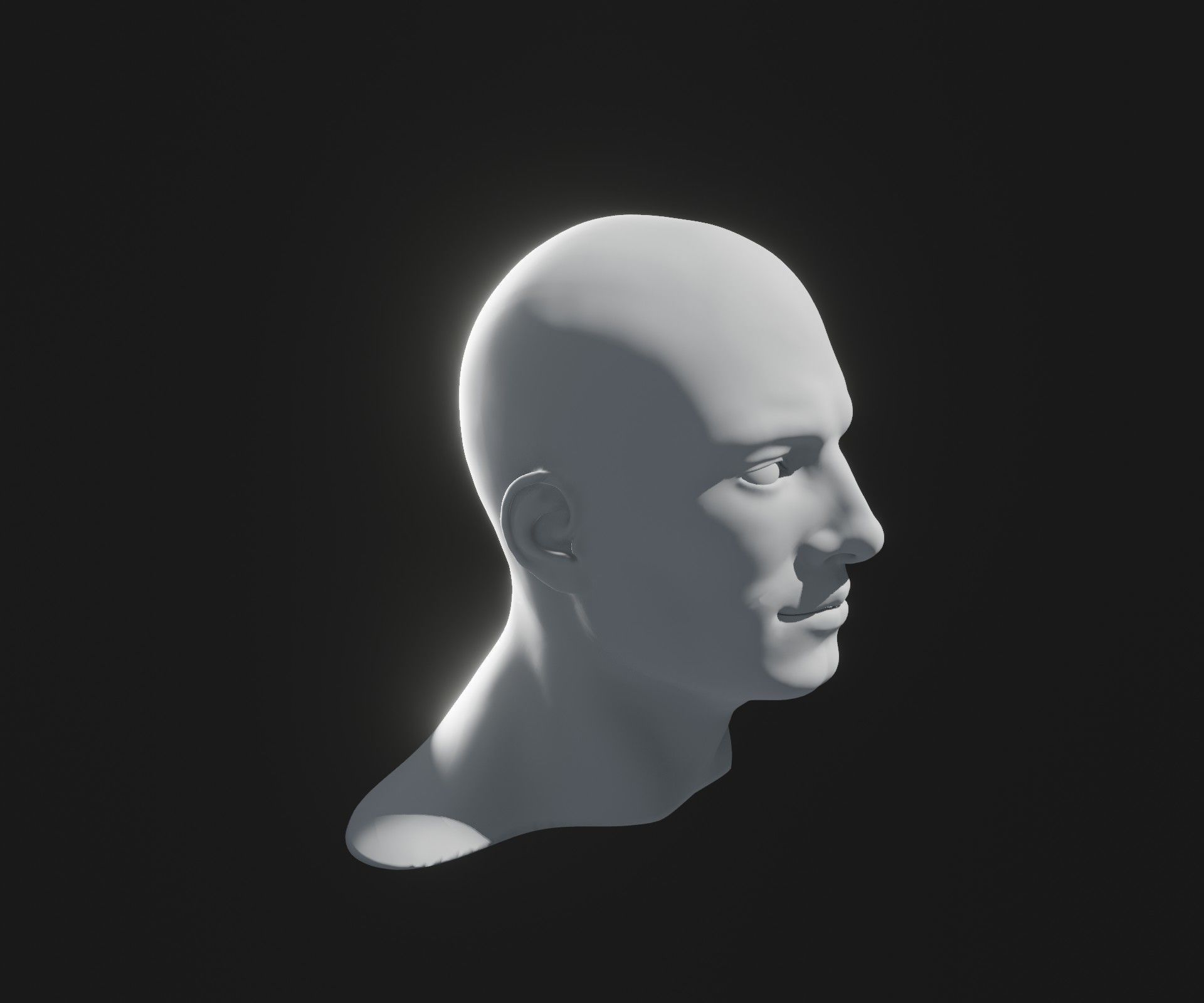 Male Female Head Base Mesh 3D Model Animated Facial Expressions Low-poly 3D model_27
