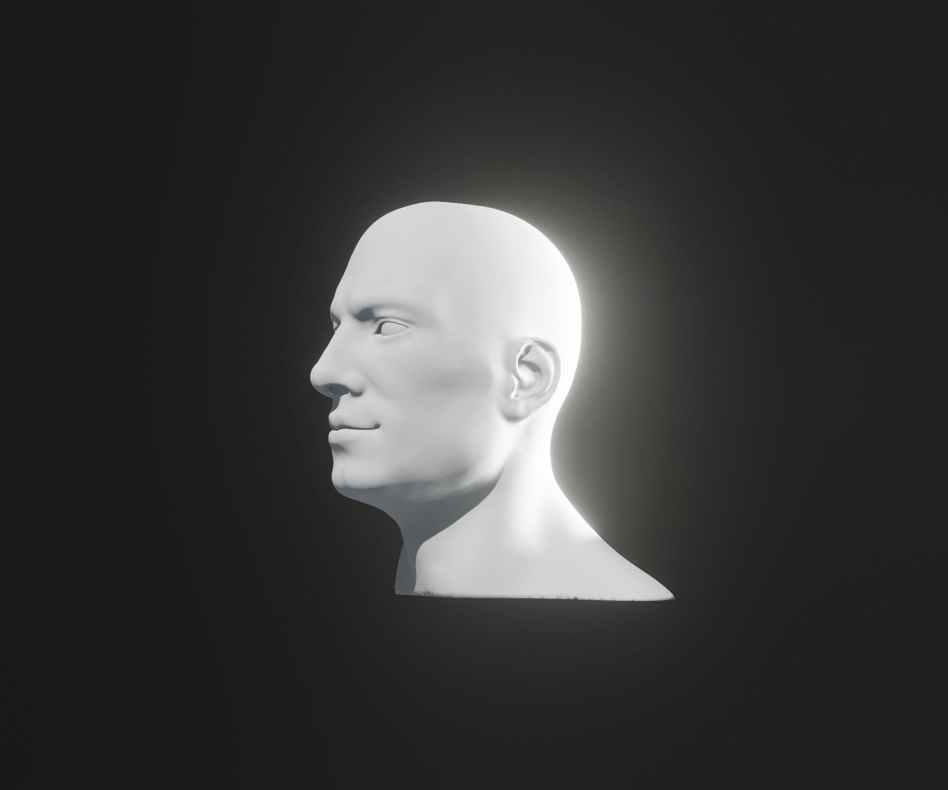 Male Female Head Base Mesh 3D Model Animated Facial Expressions Low-poly 3D model_28