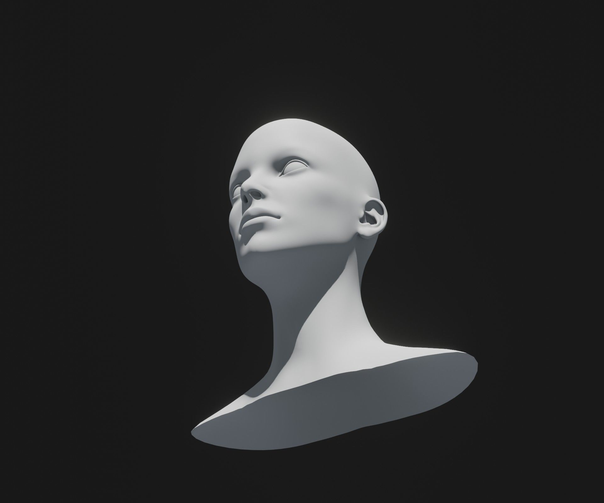 Male Female Head Base Mesh 3D Model Animated Facial Expressions Low-poly 3D model_9