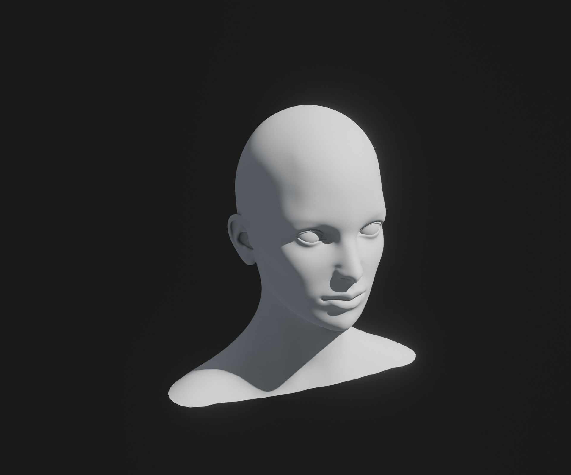 Male Female Heads Base Mesh 3D Model Animated Facial Expressions 3D Model Collection_4