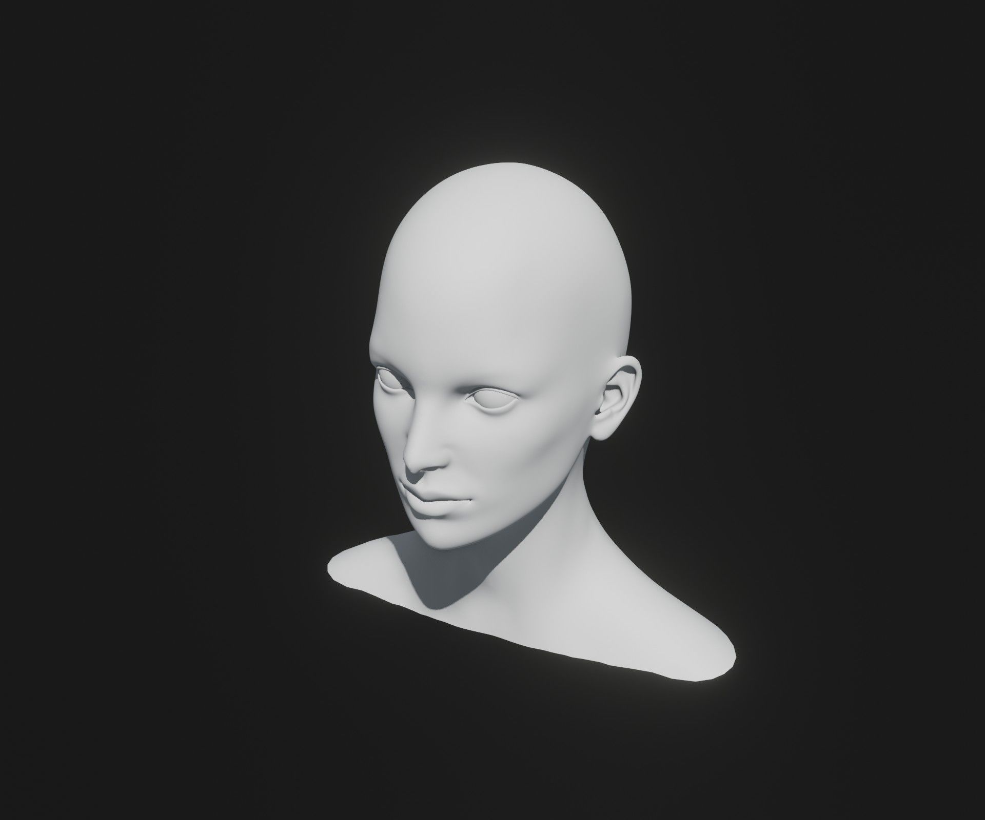 Male Female Heads Base Mesh 3D Model Animated Facial Expressions 3D Model Collection_14