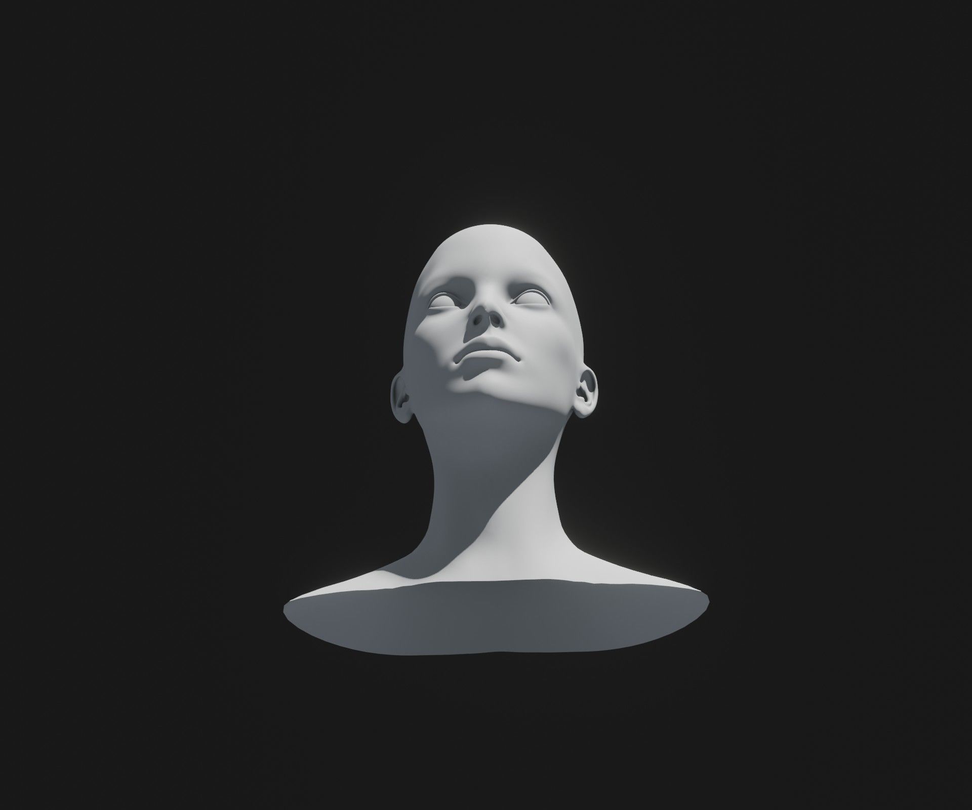 Male Female Heads Base Mesh 3D Model Animated Facial Expressions 3D Model Collection_11