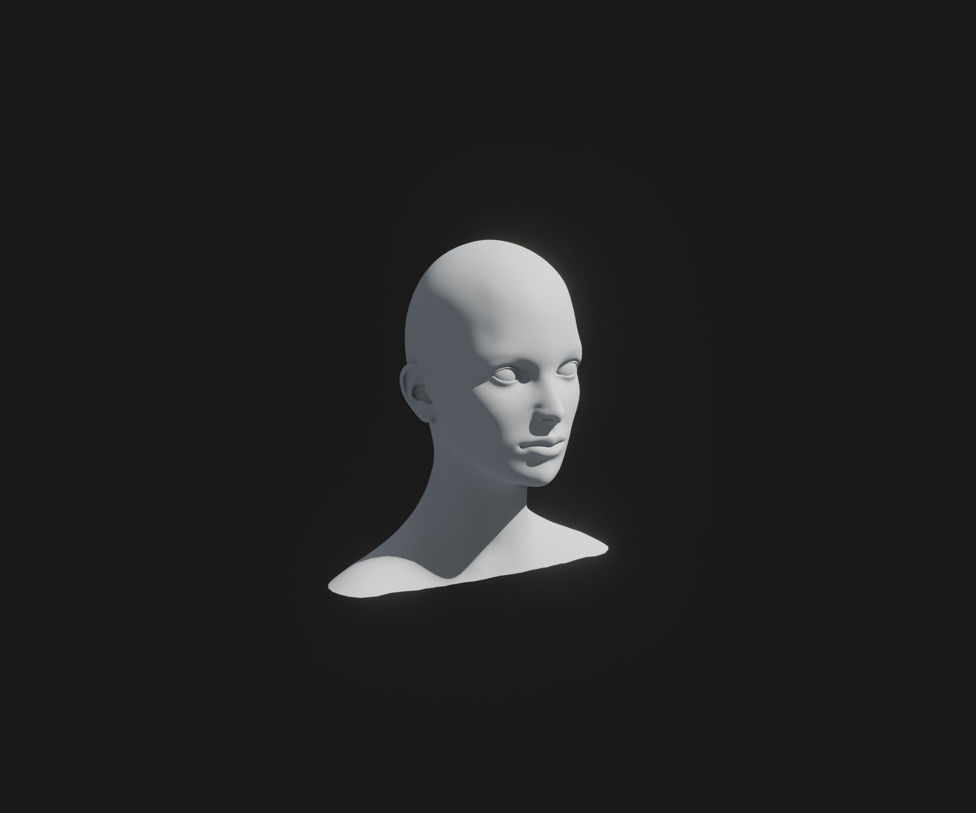 Male Female Heads Base Mesh 3D Model Animated Facial Expressions 3D Model Collection_12