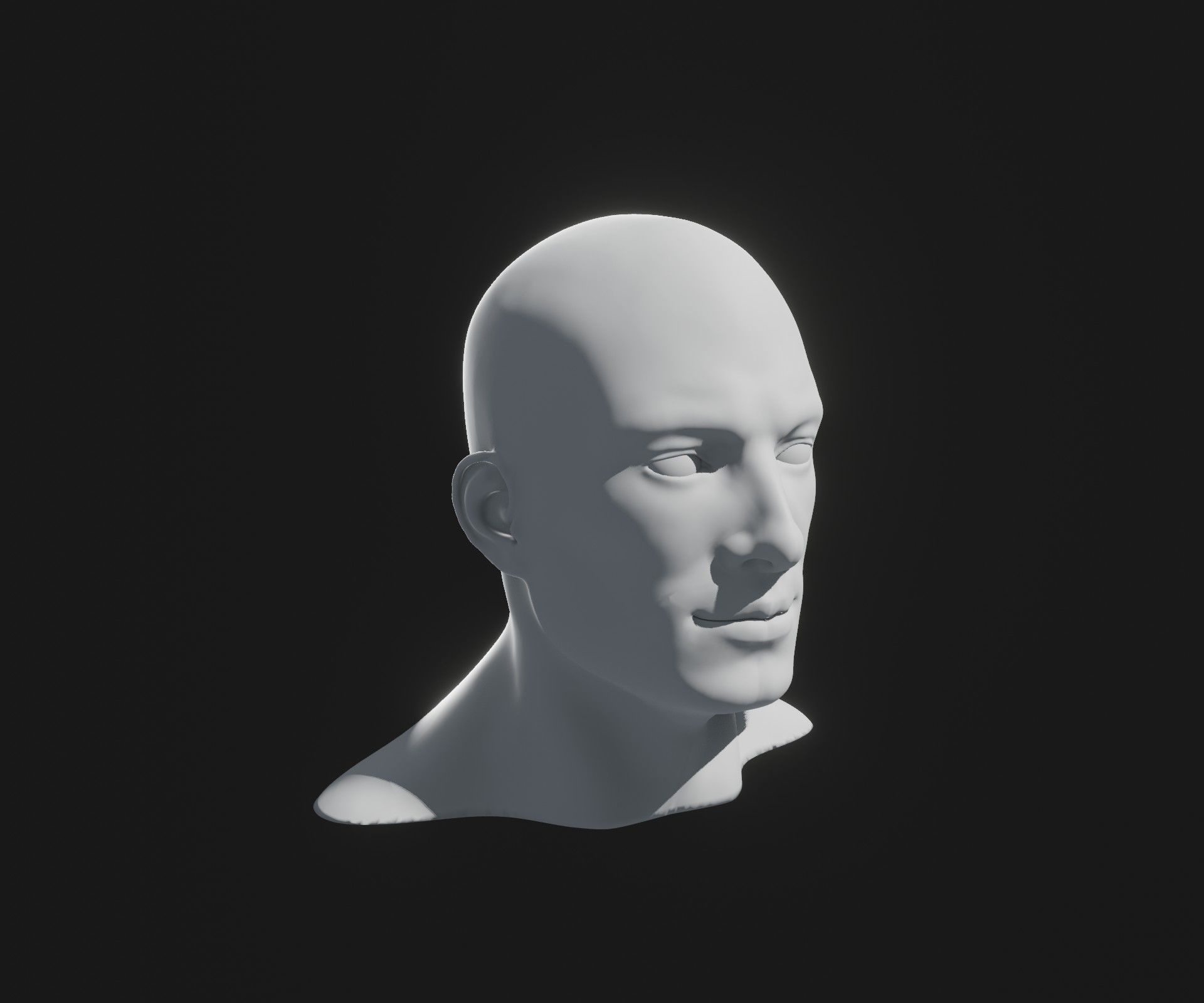 Male Female Heads Base Mesh 3D Model Animated Facial Expressions 3D Model Collection_24