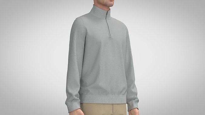 Men Quarter-zip Sweater 3D model