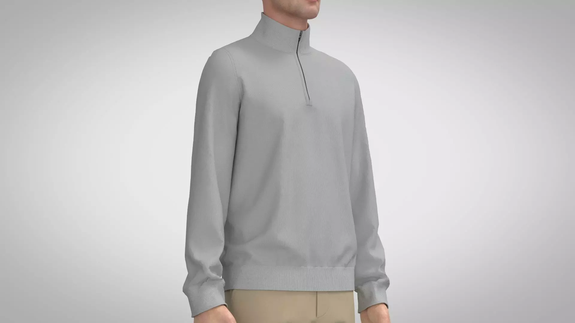 Men Quarter-zip Sweater 3D model