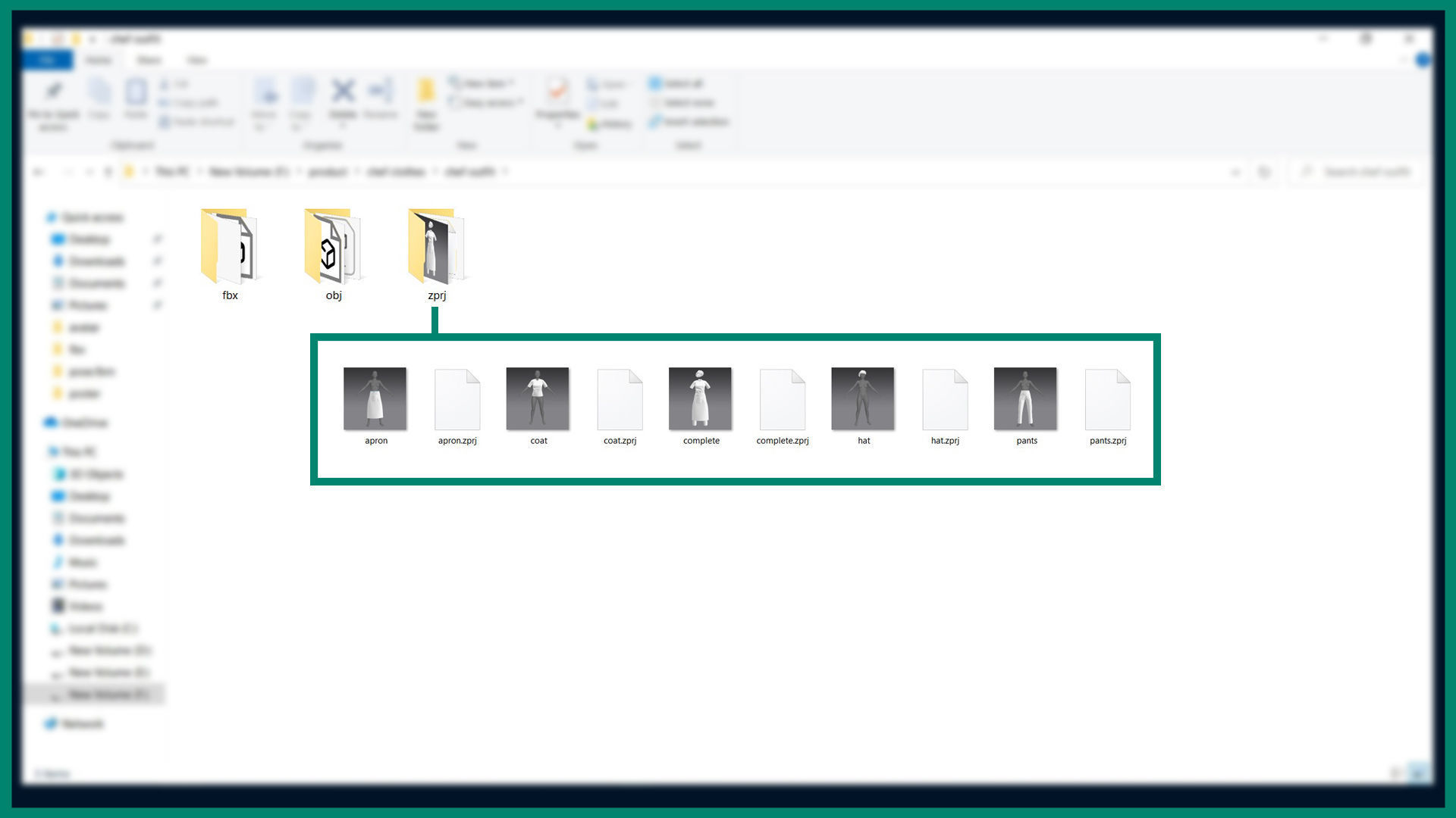 chef outfit with texture 3D model_6