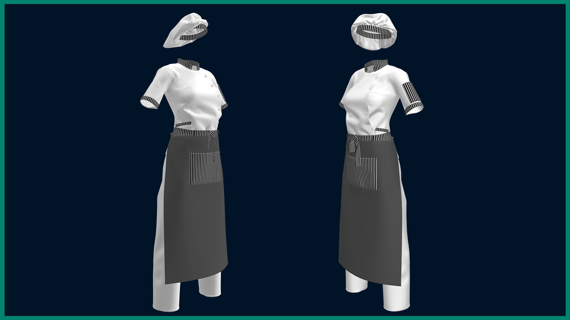 chef outfit with texture 3D model_3