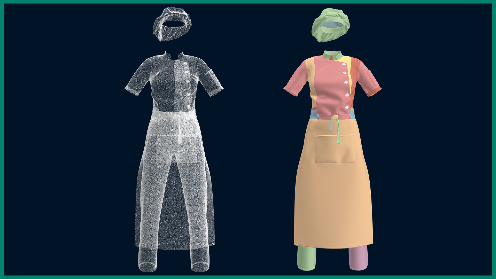 chef outfit with texture 3D model_4