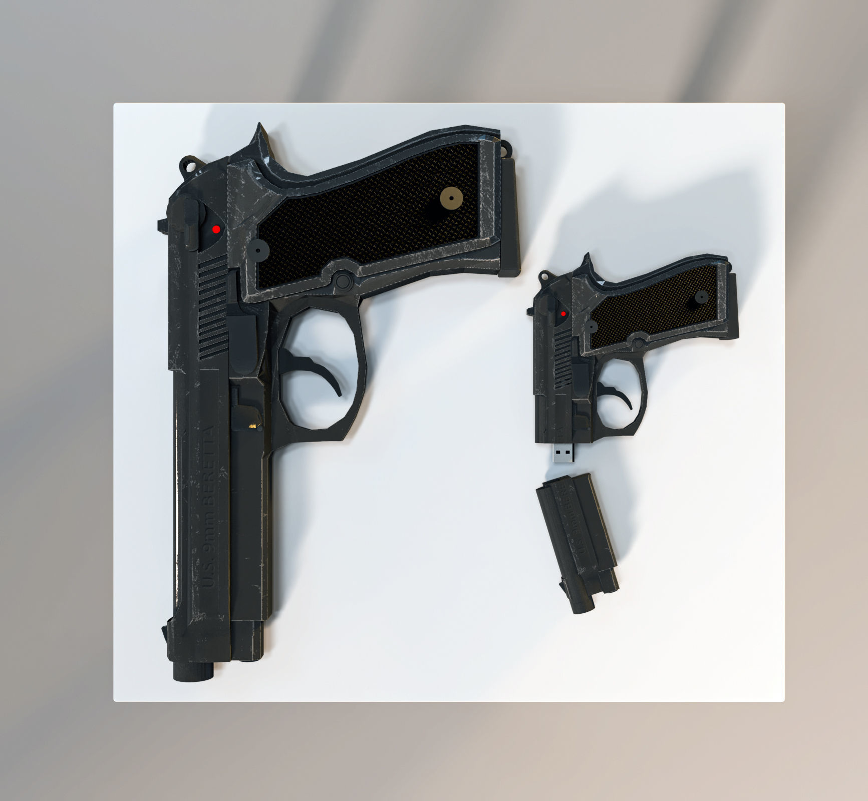 gun with USB GIFT weapons 3D model_4