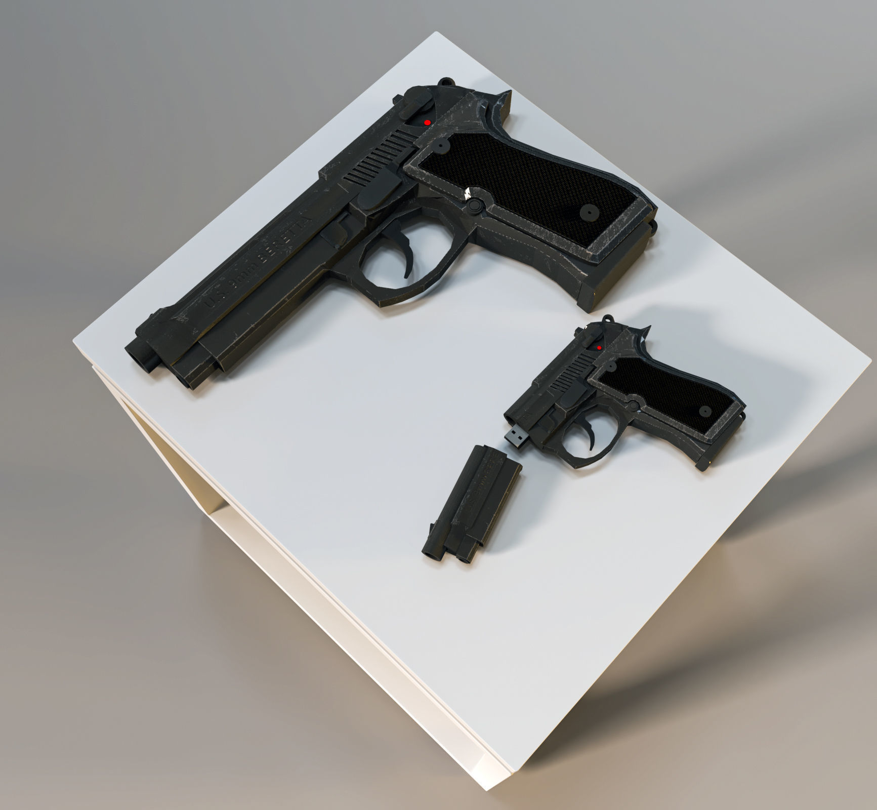 gun with USB GIFT weapons 3D model_11