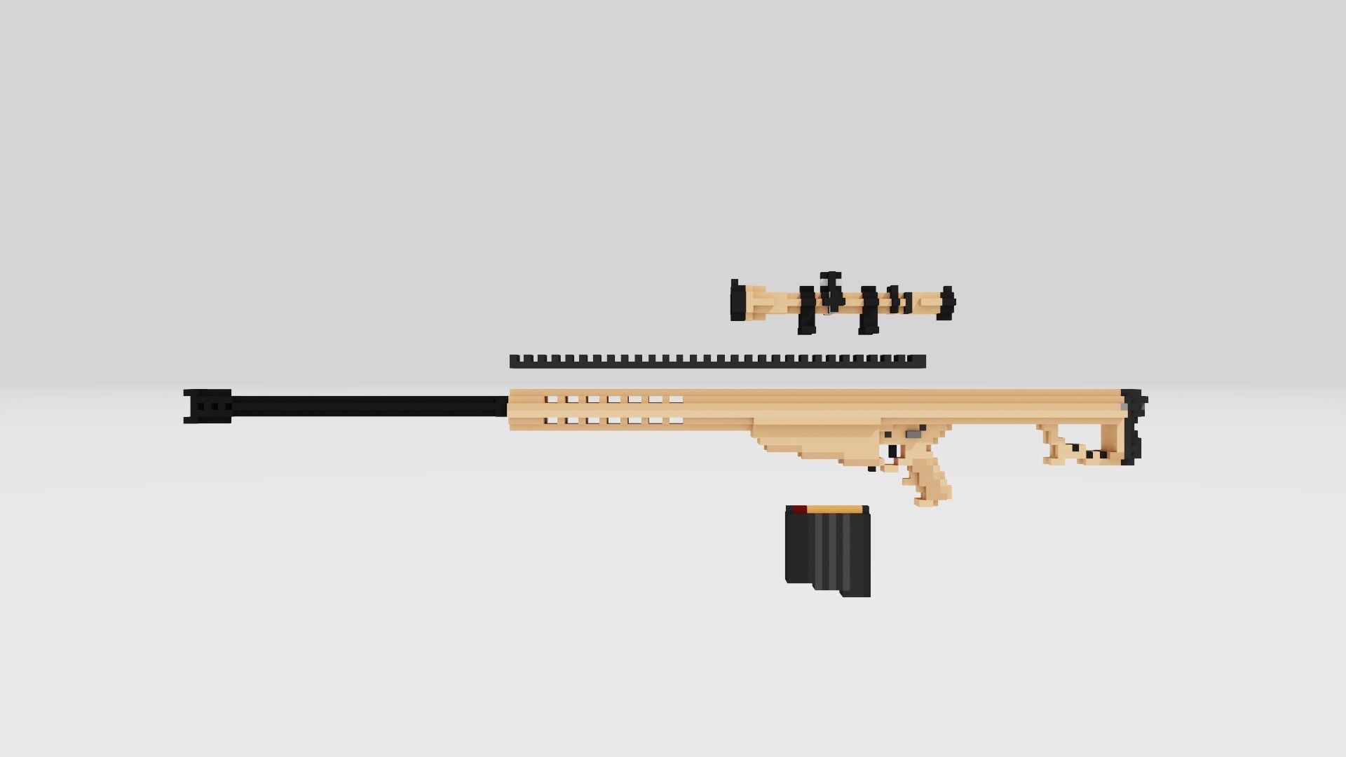 BARRETT M82 voxel 3D model_2